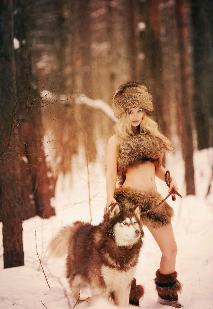 bossy lady administers harsh punishment to her negligent male subordinate LucieN CompletelyNaked PublicNudity Outdoors Snow Blonde